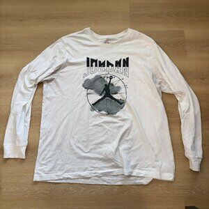 Men's White Air Jordan Long Sleeve Shirt Size XXL